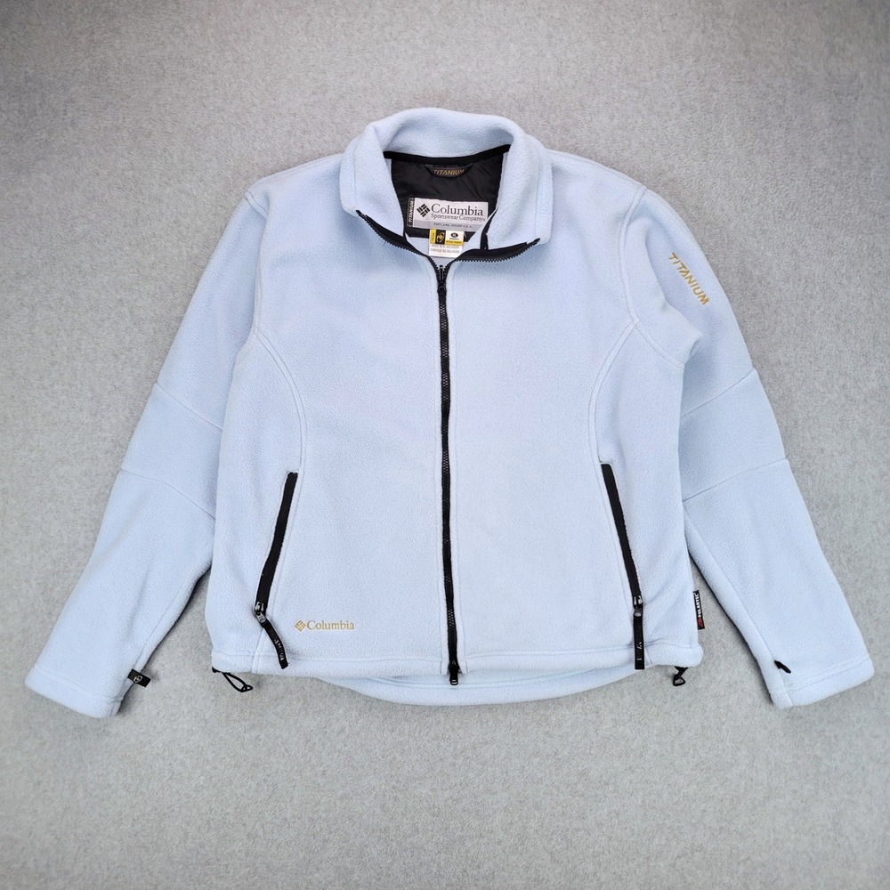 Columbia Titanium Fleece Jacket Womens XL Blue Polartec Full Zip Interchange